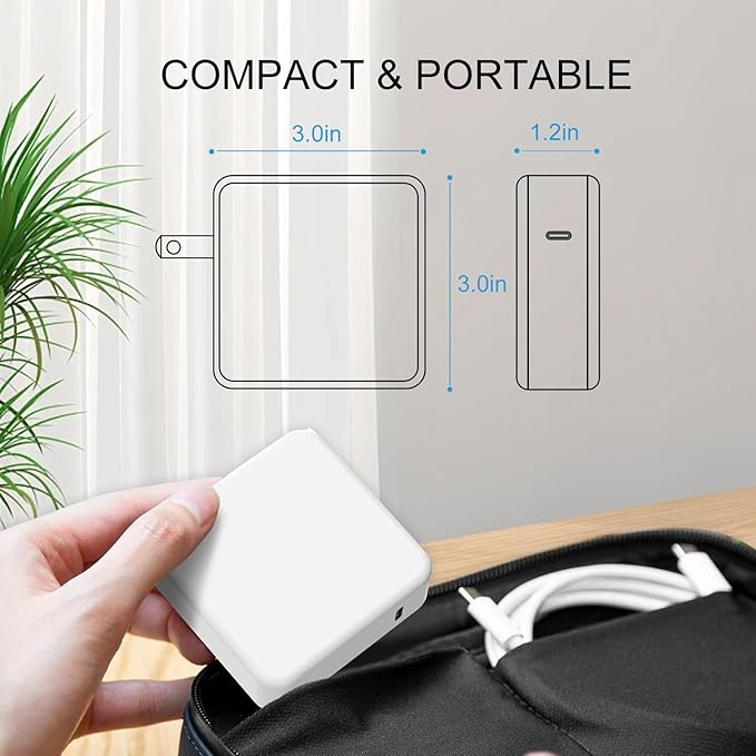 96W USB C Fast Charger Power Adapter Compatible with New Mac Book Air 13 Inch MacBook Pro 16" 2021 2020 2019 2018 (AP-96W)
