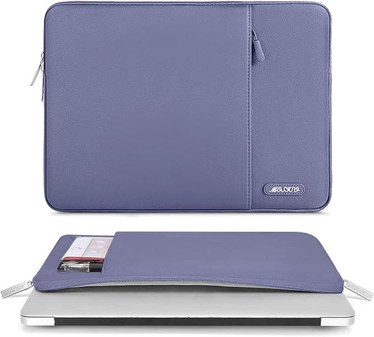 MOSISO Laptop Case 13 inch, 13 inch Laptop Sleeve Compatible with MacBook Air M4 M3 M2 M1 2025-2018 / Pro M2 M1 2025-2016, Polyester Vertical Computer Sleeve Bag with Pocket, Lavender Gray