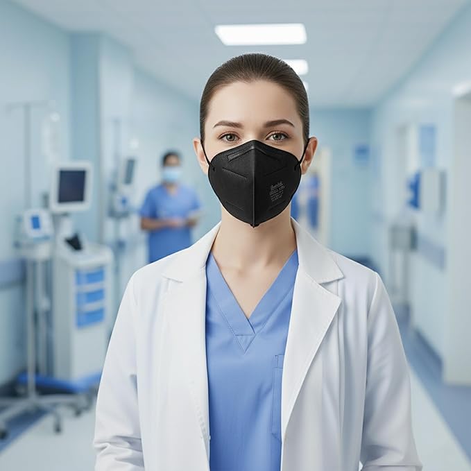 NIOSH Approved N95 Face Mask - Individually Wrapped - 5 Ply Breathable and Comfortable, 95% Filtration Efficiency