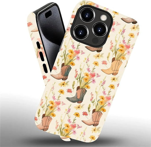 Case for iPhone 15 Pro Max,Western Cowgirl for Woman Men Full Body Protective Cover Shockproof 2 in 1 Silicone + Hard PC Case for iPhone 15 Pro Max