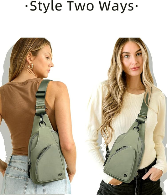 WESTBRONCO Small Sling Bag for Women Nylon Crossbody Sling Backpck Lightweight for Travel Casual Daily