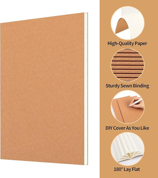 100 Pack A5 Ruled Lined Kraft Notebooks Bulk, Journaling Notebooks, Soft Cover Composition Notebook, 8.3x5.5 Inches 60 Pages Travel Journal Notebooks Set for Work, School, Student, Kids, Writing