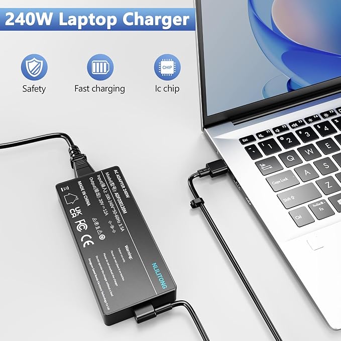 240W Charger Compatible with Asus Rog Zephyrus G16 GU605 GU605C GU605M, Tuf A16 FA608 FA608U FA608W Laptop Power Adapter