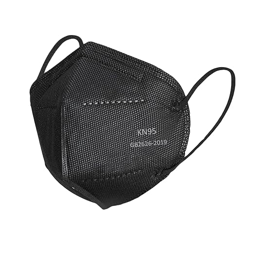 KN95 Face Masks 100 PCS, 5-Ply KN95 Black Masks,Breathable Protection Masks, Individually Wrapped, Cup Dust Safety Mask