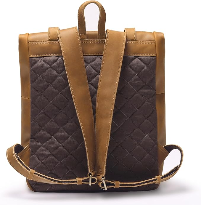 Top Grain Leather Backpack for Men Vintage Handmade Large 15.6 inch Laptop Rucksack Backpack Brown for Business Work