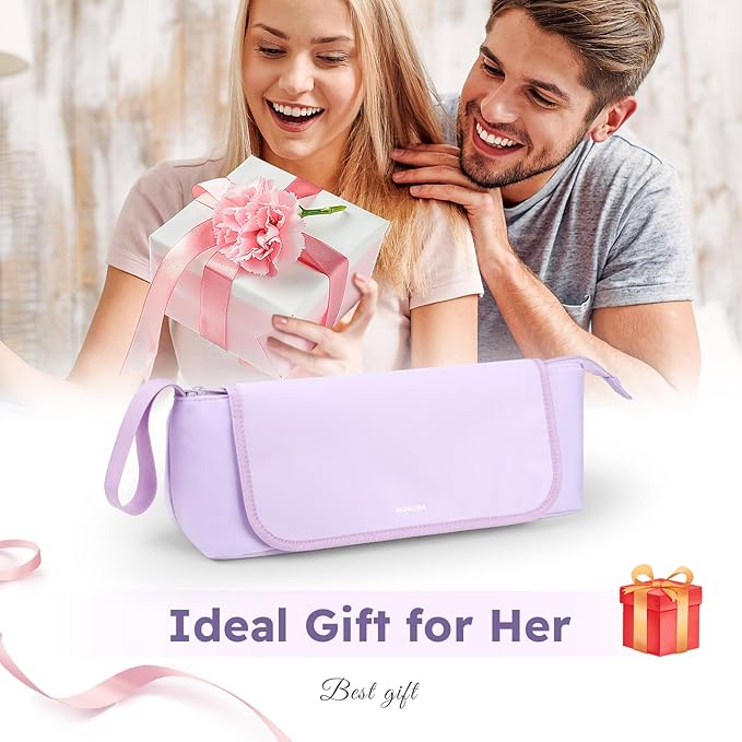 MOKURA Hot Hair Tools Travel Bag with Heat Resistant Mat Removable, Hair Accessories Organizer Case, Women Travel Essentials, Storage Pouch for Curling Iron Straightener Flat Iron Hair Dryer, Purple