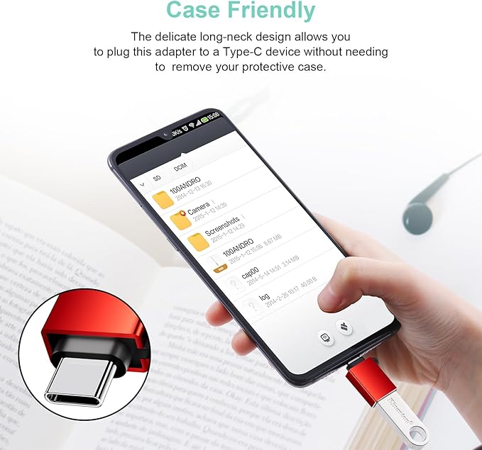 USBC to USB Adapter 8 Pack,USB C to A Adapter,USBC to USBA Cable Converter,USBC Converter for iPhone 16 15,MacBook Pro,iPad Pro and More,Red