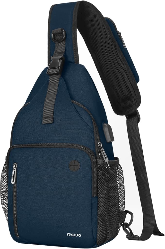 MOSISO Sling Backpack Bag, Crossbody Shoulder Bag Travel Hiking Daypack Chest Bag with Front Square Pocket&USB Charging Port