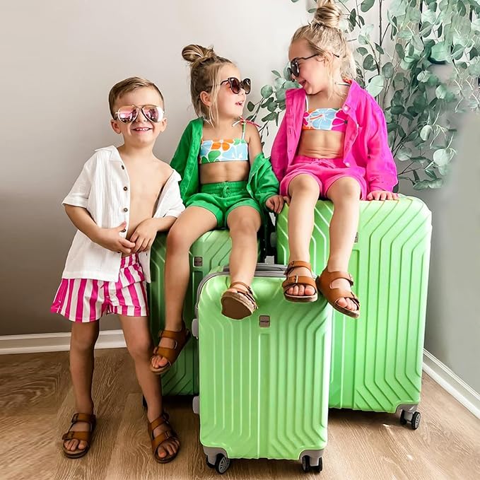 AnyZip Expandable Carry On Luggage, 20 Inch Hard Shell Travel Suitcase,Rolling Lightweight Suitcases with Wheels TSA Lock (LightGreen)