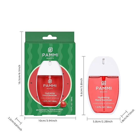 PAMMI Hand Sanitizer Spray Travel Size - Mini Scented Hand Sanitizer Spray Quicky Dry, Pocket Scented Hand Saniztier - 600-Sprays (2 Packs (Strawberry Watermelon))
