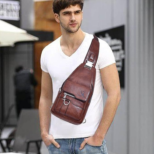 Sling Bag for Men Crossbody Chest Bag Over the Shoulder Purse Casual Sling Backpack for Travel Hiking Cycling