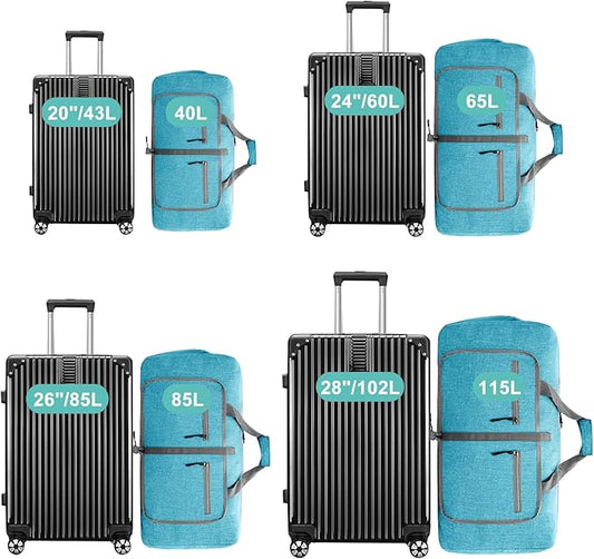 Dimayar 65L Travel Duffle Bag for Men Women - Foldable Duffel Bag with Shoes Compartment - Overnight Bags Waterproof & Tear Resistant(Mint Green)