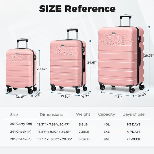 Krute Luggage 28 Inch Suitcase With Wheels Large Hard Shell Suitcases Lightweight PC ABS TSA Lock Checked Luggages