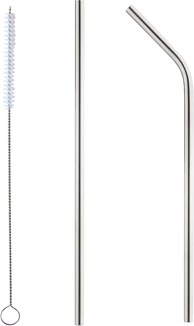 DRINCO - 20 oz Stainless Steel Tumbler | Double Walled Vacuum Insulated Mug With Lid, 2 Straws, For Hot & Cold Drinks (z Stainless Steel, Straw)