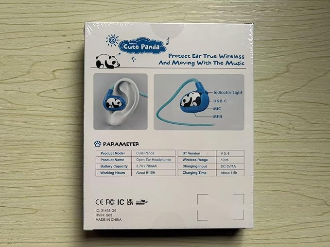 BANIGIPA Kids Headphones, Open Ear Headphones, Wireless Bluetooth 5.4 Headset w/Mic for Calling Studying Traveling, 13g Ultra-Light Comfort, 85dB Healthy Volume Control Protect Hearing, 10H Playtime