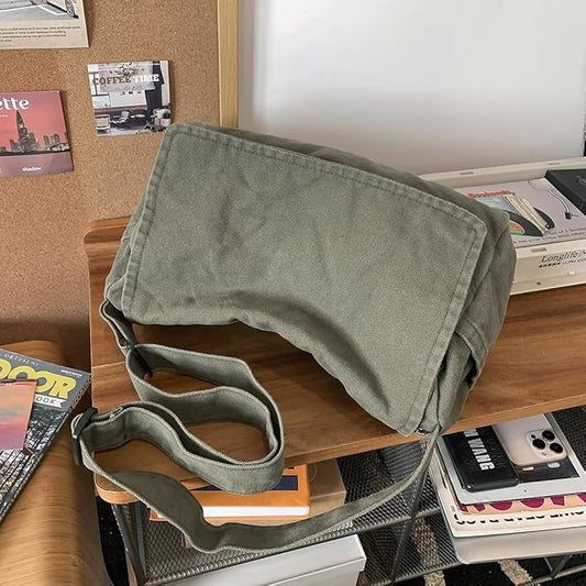 Collsants Messenger Bag for Women Men Satchel Bag Canvas Crossbody Shoulder Bag Casual Sling Bag