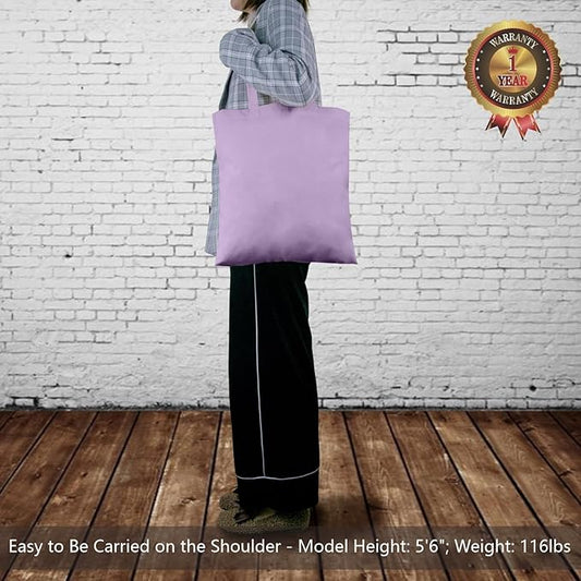 TOPDesign 6-Pack Economical 16"x15" Lavender Cotton Tote Bags, Lightweight Medium Reusable Grocery Shopping Cloth Bags, Suitable for DIY, Advertising, Promotion, Gift, Activity