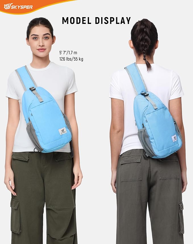 SKYSPER Sling Bag RFID Cross Body Bag Recycled Crossbody Backpack Travel Daypack