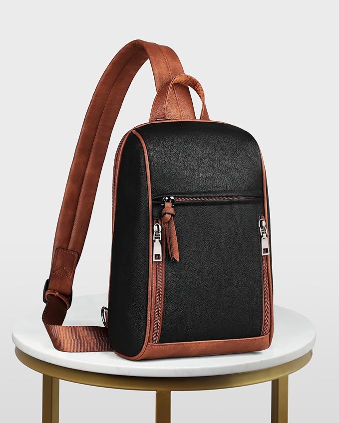 FADEON Sling Bag for Women Crossbody Purse Sling Bags, Designer Sling Purses Medium Travel Multi-Pocket Sling Backpack