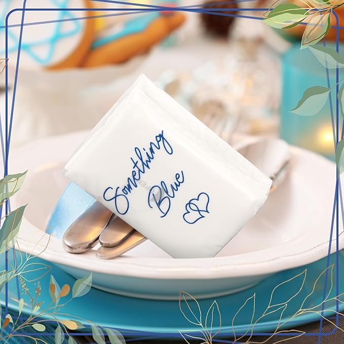 50 Pcs Something Blue Before I Do Tissues for Bridal Shower 3 Ply Tissues Travel Size Individual Packs Wedding Favors Pocket Paper for Women Girl Party Favor Bachelorette Engagement Wedding Party
