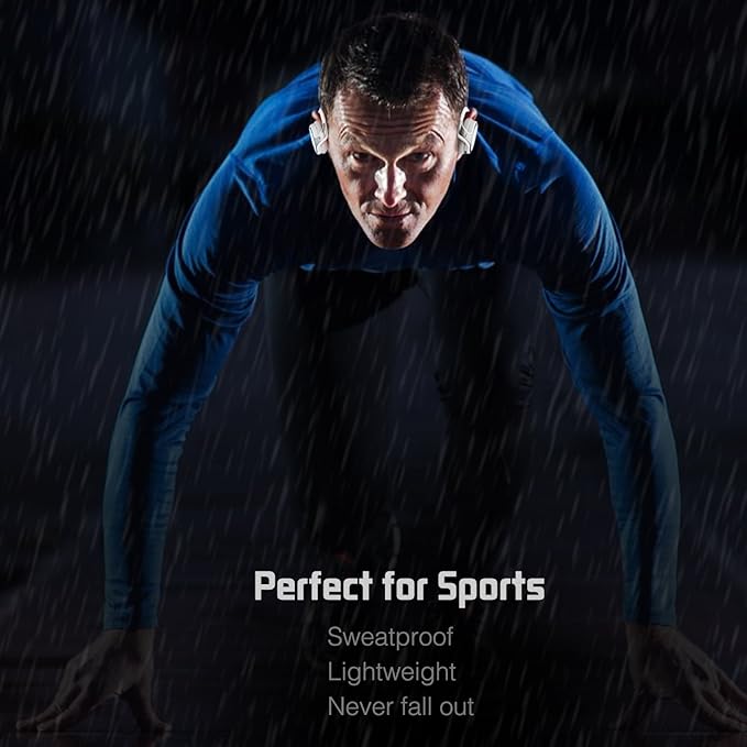 Small Bluetooth Headphones Wrap Around Head - Sports Wireless Headset with Built in Microphone and Crystal-Clear Sound, Foldable and Carried in The Purse, and 12-Hour Battery Life, White