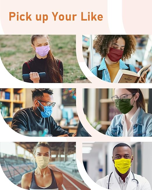 Face Masks Disposable 100 Pack, 4 Ply ASTM Level 3 Medical Grade, Breathable for Adult Outdoor Protection, Individually Wrapped for Home, School & Office, Pastel Dreams