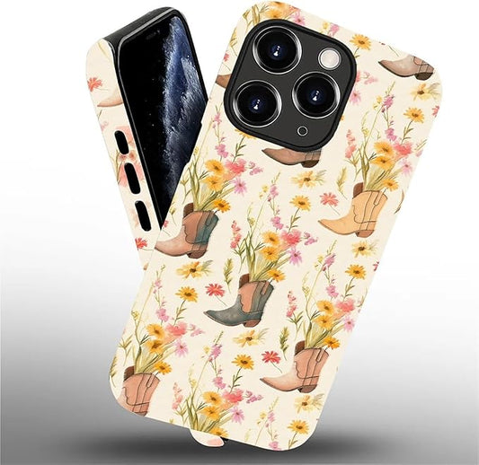 Case for iPhone 11 Pro Max,Western Cowgirl for Woman Men Full Body Protective Cover Shockproof 2 in 1 Silicone + Hard PC Case for iPhone 11 Pro Max
