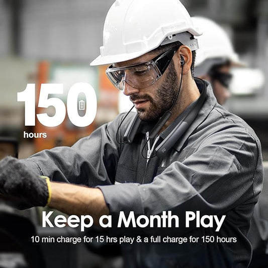 Bluetooth Headphones, 150H Playtime Wireless Bluetooth Earbuds with Earhooks, w/Mic in-Ear Magnetic Neckband Earphone, IPX7 Sweatproof Deep Bass Headset for Home, Traveling, Outdoor, Business Trips