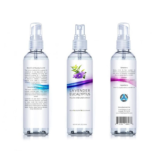 Original Lavender Eucalyptus Pillow and Linen Spray, Best Home Essential Oil Mist to Relax The Body, Fresh Clean Smell (Lavender Eucalyptus, 4oz)