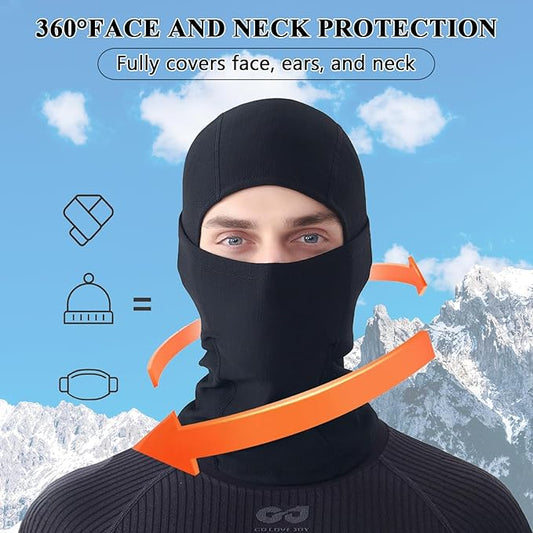PROUDDEMON Balaclava Ski Mask Windproof Breathable Full Face Mask Helmet Liner, Neck Gaiter for Men Women Skiing Snowboarding