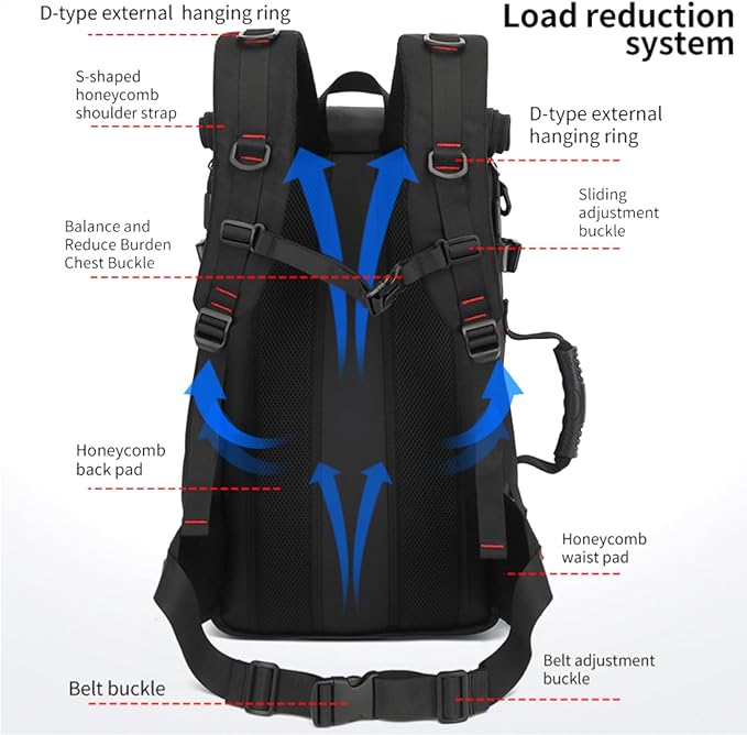 Travel Backpack for Men & Women, 50L Large Carry on Backpack Durable Convertible Duffle Bag Fit for 17 Inch Laptop with Shoe Compartment, Wet Pocket