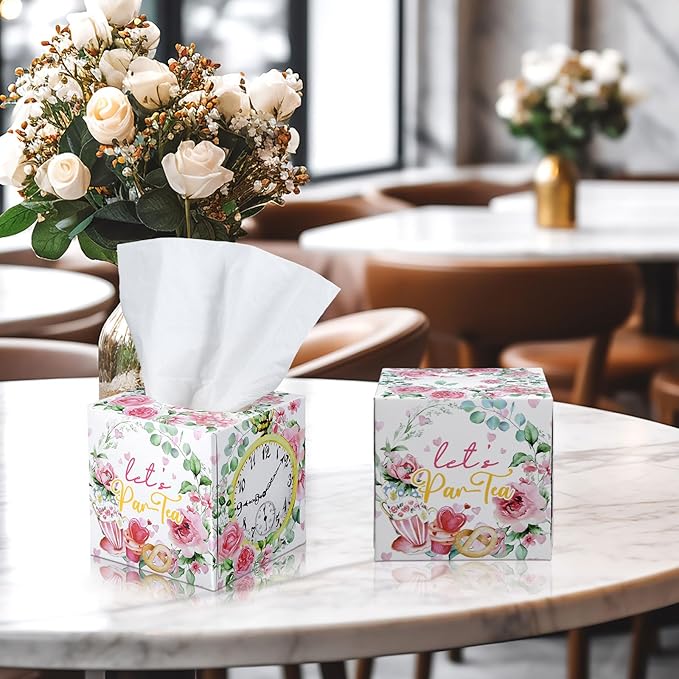 12 Pack Summer Watercolor Roses Floral Facial Tissues Cube Boxes 600 Sheets 3 Ply Small Flower Square Face Tissues Bulk for Summer Car Bedroom Supplies