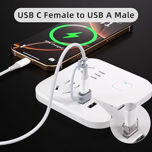 USB to USB C Adapter for iPhone 16 Charger 5Pack,USBC Female to A Male OTG Type C Converter for Apple Watch Ultra iWatch 7 8 9 10,iPhone 15 14 13 Plus Pro Max,AirPods,iPad,Car,Samsung S24