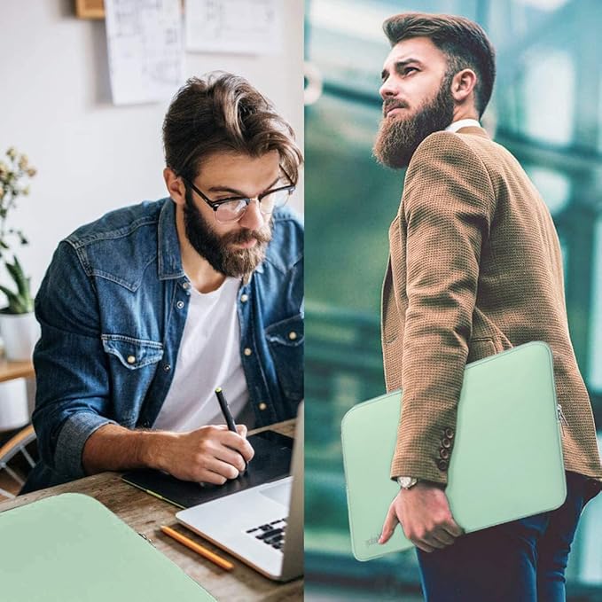 15.6 Inch Laptop Case, Resistant Neoprene Notebook Computer Pocket Case/Tablet Briefcase Carrying Bag Compatible for Asus Fujitsu HP Sony Toshiba - (LightBlue)