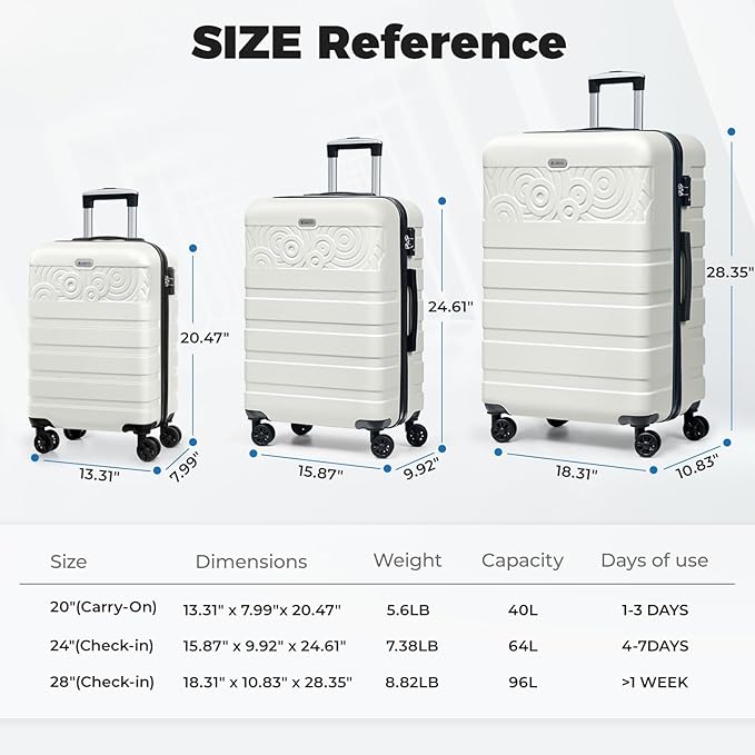 Krute Luggage 28 Inch Suitcase With Spinner Wheels Large Suitcases Lightweight Hard Shell PC ABS TSA Lock Checked Luggages