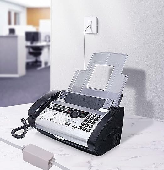 LanSenSu Phone Extension Cord 66 Ft, Phone Cord Telephone Cable with Standard RJ11Plug and 2 in-Line Couplers and 25Cable Clip Holders, White (White, 66 Feet)