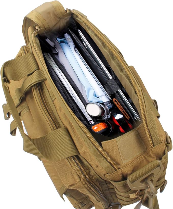GES Tactical Briefcase, 15.6" Men's Messenger Bag Military Briefcase for Men, Khaki