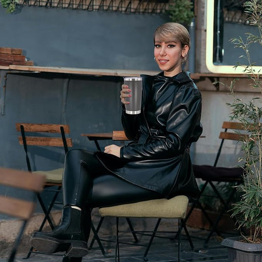 20 oz Tumbler with lid Double Wall Vacuum Insulated Tumblers Stainless Steel Coffee Mug Travel Coffee Tumbler Powder Coated Tumbler Cup Keep Hot&Cold - (Grey 12 Pack)