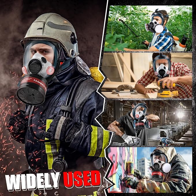 Gas Masks - Gas Masks Survival Nuclear and Chemical with 40mm Activated Carbon Filter&6001CN Filters for Chemical