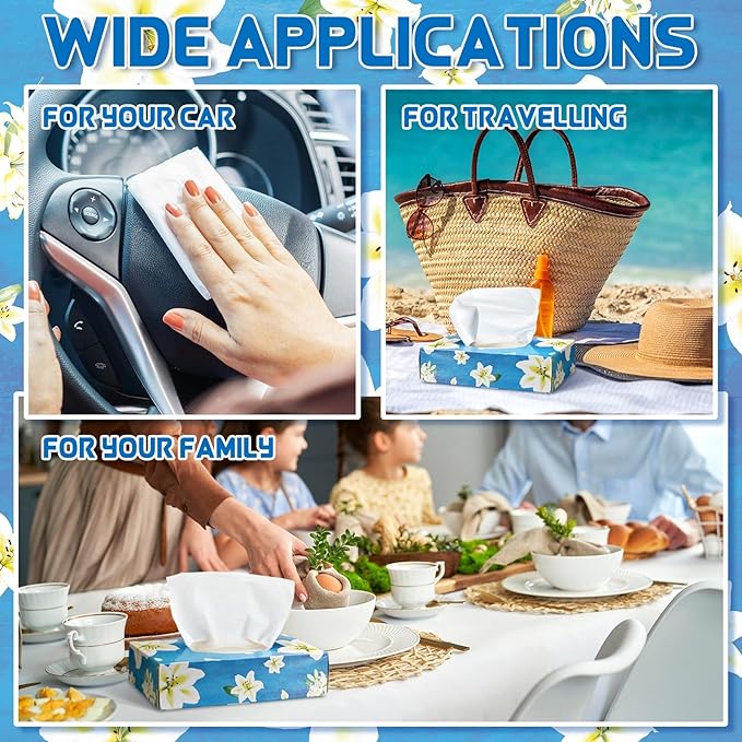 Yinder 12 Packs Facial Tissue Box 1560 Sheets Soft Facial Tissue Box for Fall Halloween Christmas 2 Ply 130 Sheets Disposable Travel Tissues Bulk for Car Household Kitchen(Beautiful Lily)