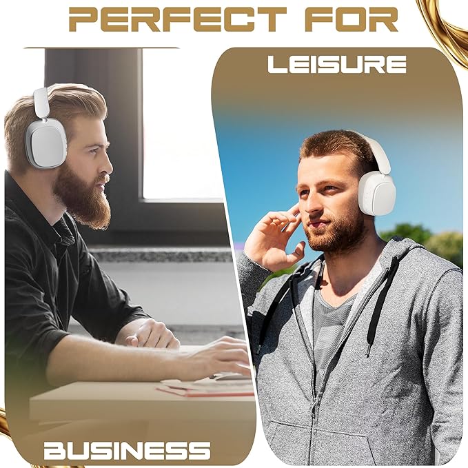 Wireless Over-Ear Headphones, Bluetooth 5.4, Active Noise Canceling ANC, 100H Battery, Foldable, Built-in Mic, Soft Earpads, Adjustable for Gym, Work, Travel, iOS/Android