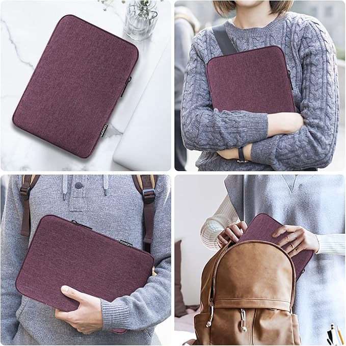 MoKo 9-11 Inch Tablet Sleeve Bag Carrying Case Fits New 11inch iPad Air M3, iPad A16 2025, iPad Pro 11 M4, Air 5/4/3, iPad 10/9/8th Gen, Tab S8/S9 11", Purple