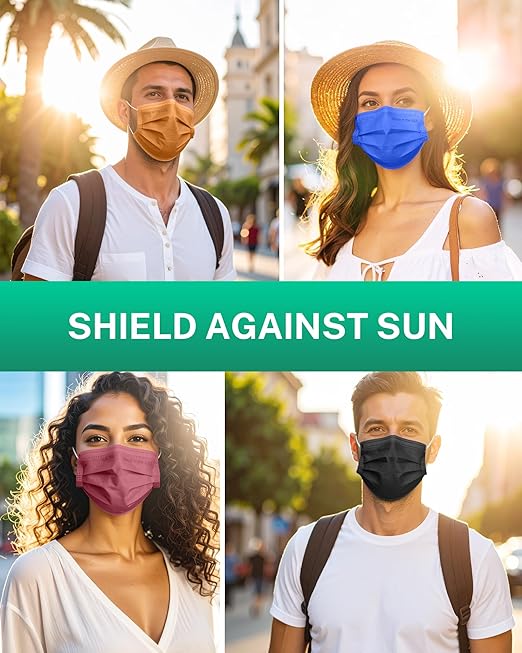 Disposable Face Masks Made in USA, 4 Ply for Families, Students, Breathable All-Day Wear & Safety, FSA HSA Eligible, ASTM Level 3 Medical Grade, 50 Pack, Royal Forest