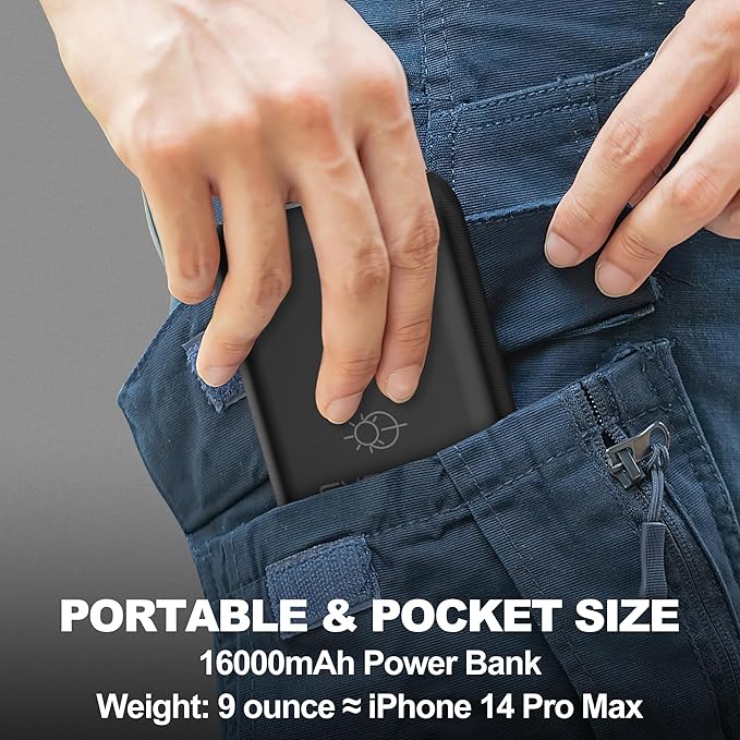 7.4V 16000mAh Battery Pack for Heated Vest with DC/USB-A/USB-C Ports, Portable Rechargeable Power Bank with LED Display, Heated Vest Battery Pack for ORORO Venustas Heated Vest, Jacket, Pants