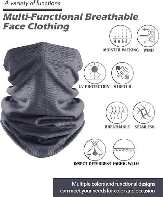 Geyoga Winter Face Mask for Men UV Protection Mask Sunscreen Breathable Windproof Neck Gaiters Scarf Fishing Cycling Running