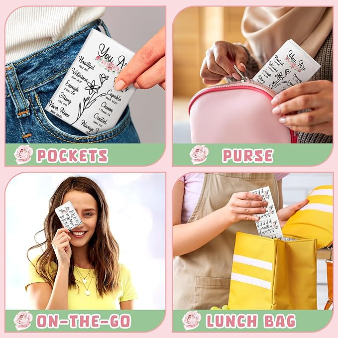 Therwen 100 Pack Pocket Tissues Travel Packs Bulk 1000 Sheet Mini Tissues Bulk 3 Ply Small Travel Size Paper Individual Pocket Size (Inspirational)