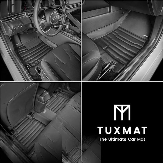 TuxMat - for Hyundai Elantra Sedan 2021-2026 Models - Custom Car Mats - Maximum Coverage, All Weather, Laser Measured - This Full Set Includes 1st and 2nd Rows