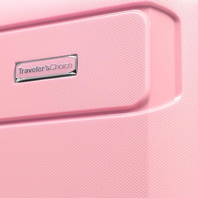 Traveler's Choice Pagosa Indestructible Hardshell Expandable Spinner Luggage, Pink, 30-Inch Large