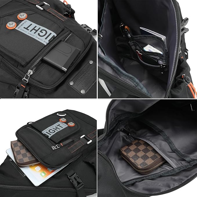 Large Sling Backpack, Sling Chest Bag Shoulder Crossbody Daypacks Fits 14.1-Inch Laptop for Travel Outdoor Men Women