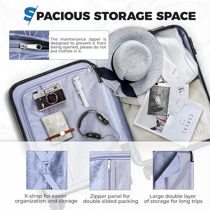 Krute Luggage 28 Inch Suitcase With Wheels Large Hard Shell Suitcases Lightweight PC ABS TSA Lock Checked Luggages